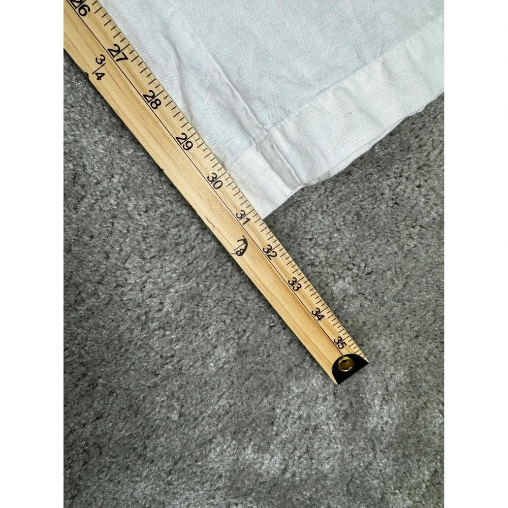 Banana Republic Womens White 100% Linen Wide Leg Drawstring Pants Size 6